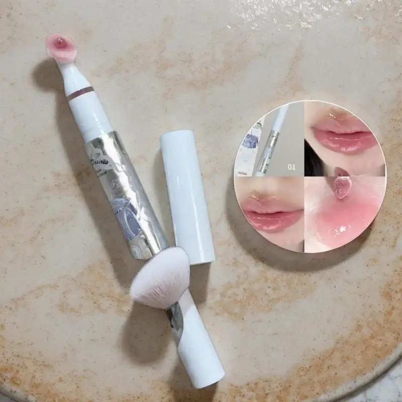 HERORANGE Flat Sponge Head Lip Gloss Moisturize Mirror Lip Glaze Lasting Waterproof Lip Plumping Tint Non Stick Cup Makeup