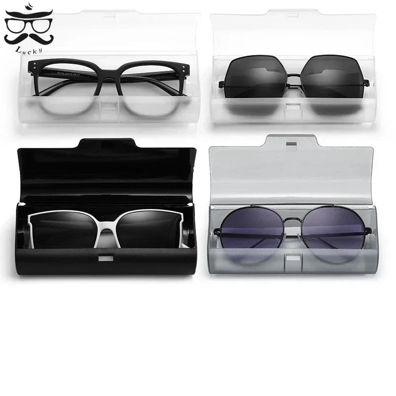 Large Transparent Plastic Sunglasses Box Black Compression Resistant Presbyopia Flat Myopia Glasses Storage Box Wholesale