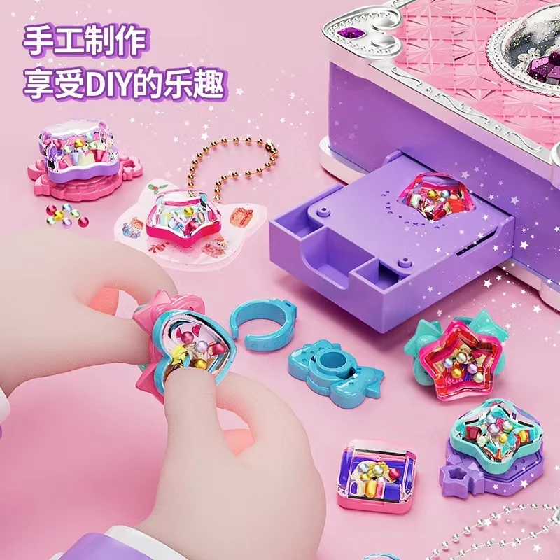 3-6-Year-Old Girl Handwork Diy Toys Children'S Daytime Magic Guka Sticker Machine Making Jewelry Rings Toy Gift