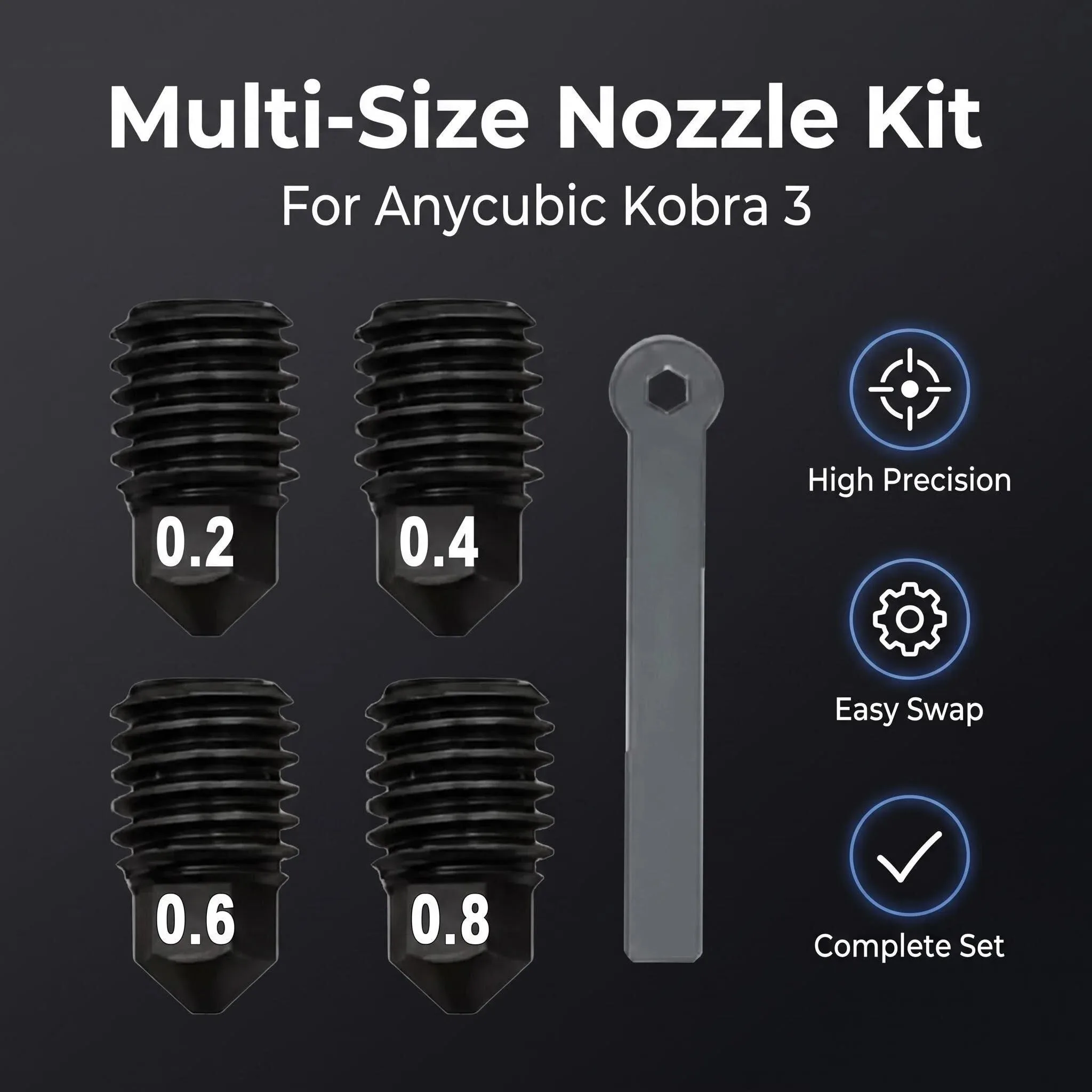 Für Anycubic Kobra 3 Hotend-Kit Neues Upgrade-Hotend für Anycubic Kobra 3 Keramik-Hotend 3D-Drucker Messing Düse aus gehärtetem Stahl – Detail 5