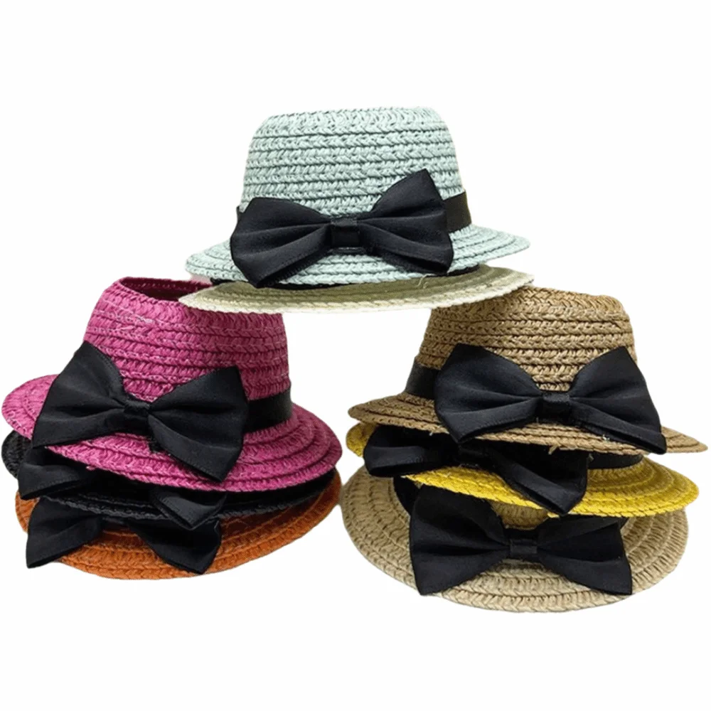 Mehrere Stile 10,5 cm Strohhut BOGEN Stylebow Kamera sitzende Puppen Zubehör süßes Design Cosplay Requisiten DIY Geschenk Modepuppen