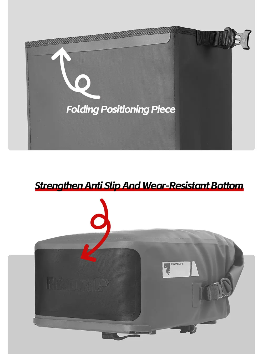 Rhinowalk Fahrradtasche, Schnellverschluss, wasserdicht, Fahrradträger, Seitentasche, Gepäcktasche für Rennrad, MTB, Touren und Klappfahrrad – Detail 13