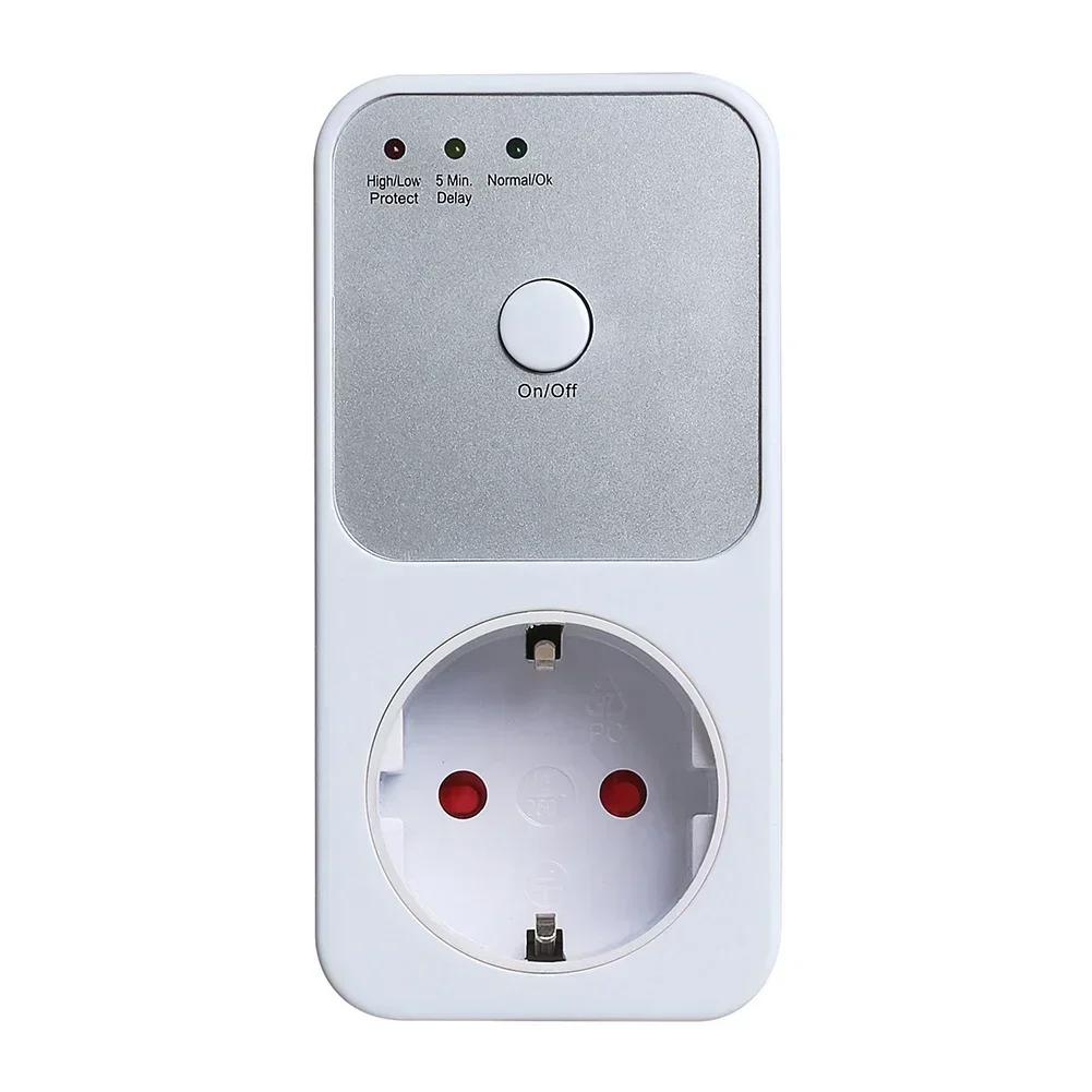 Automatic Voltage Protector Socket AC 220V Adjustable Power Surge Protector EU Plug Socket Voltage Safe Refrigerator Protect