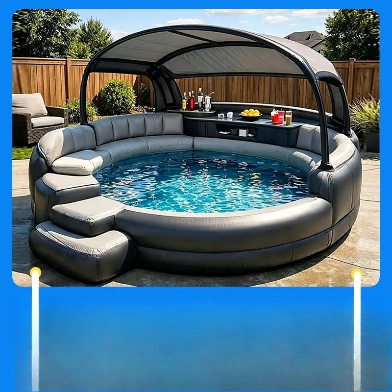 Inflatable water bar dining bar, netted swimming pool, sofa, magic carpet, floating party dining table