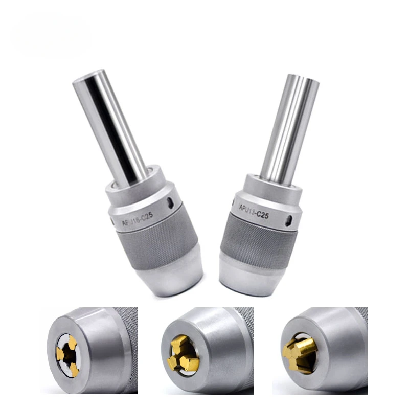 NEW C25 apu Straight shank cutter shank c25 apu13apu16 one-piece self-tightening drill chuck milling machine tool holder spindle