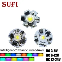 1w 3w led contas de luz driver de corrente constante branco azul placa de circuito de energia bateria de lítio 3-5v 6-12v 12-24v transformador módulo