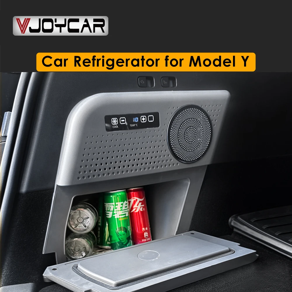 VJOYCAR 16L Mini Car Refrigerator For Tesla Model Y Trunk Hidden Tesla Accessories Camping Picnic Freezer