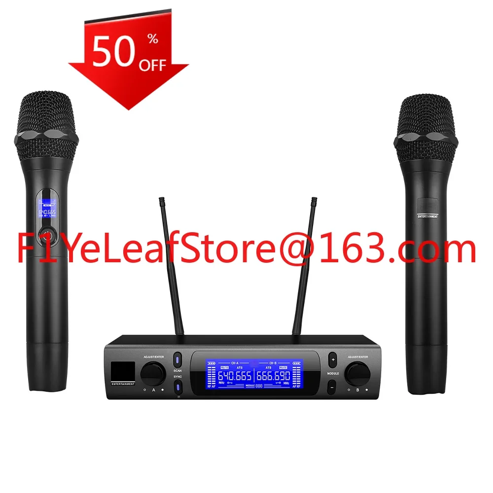 dual 2channel channel wireless microphone Long distance transmission wireless system mic For Stage Performance VM300 UHF