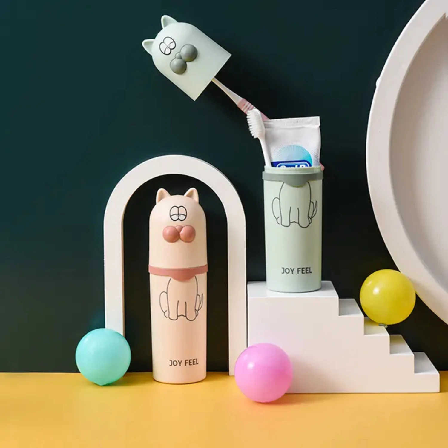 

Travel-Sized Cat Toothbrush Case - Convenient & Portable Dental Care for Your Feline Companion