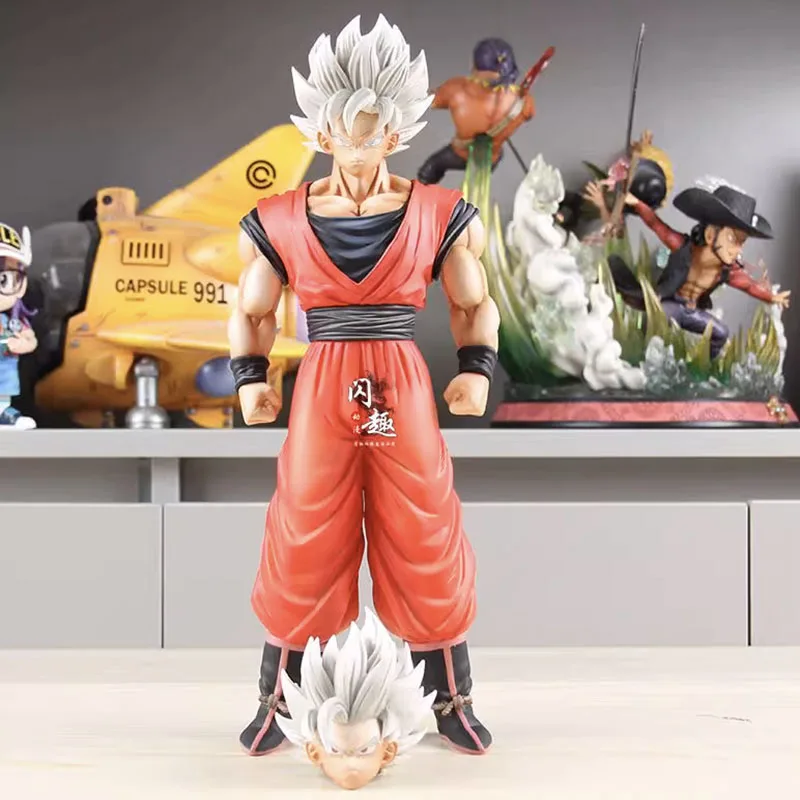 

Anime Dragon Ball Z Figurine 32cm Son Goku Action Figure Super Saiyan Model with Two Heads DBZ Figura Ornament GK Statue Gift