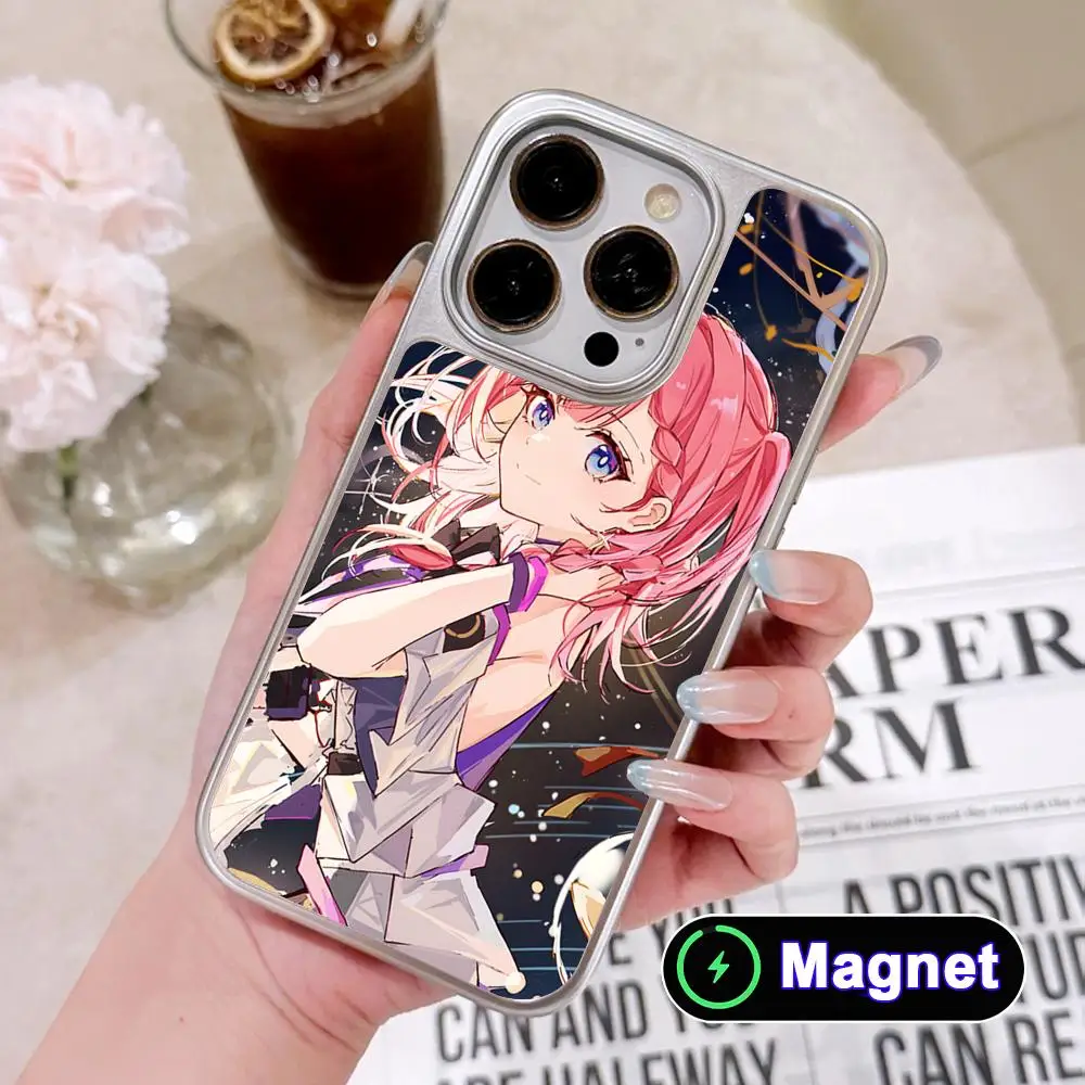 

HSR Asta Silver Plating Magsafe Mobile Phone Case for iPhone 17 16 15 14 13 12 11 Air Pro Max Plus Colorful Cover