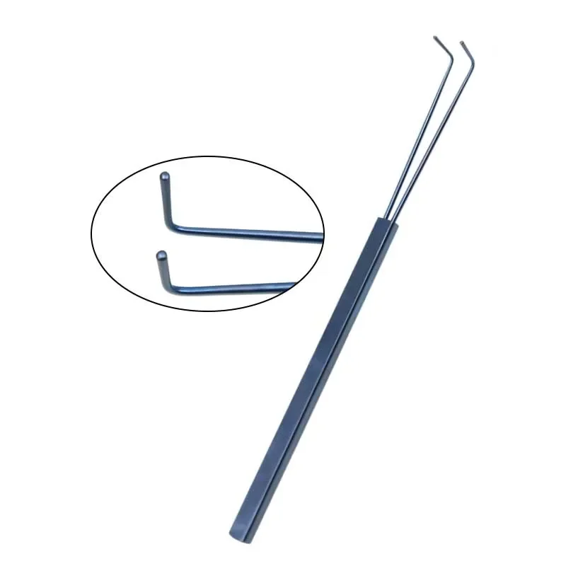 

GREATLH 1pcs Eyelid Double Ended Manson Hook Surgical Hook Autoclavable Opthalmic Hook Ophthalmic Instrument