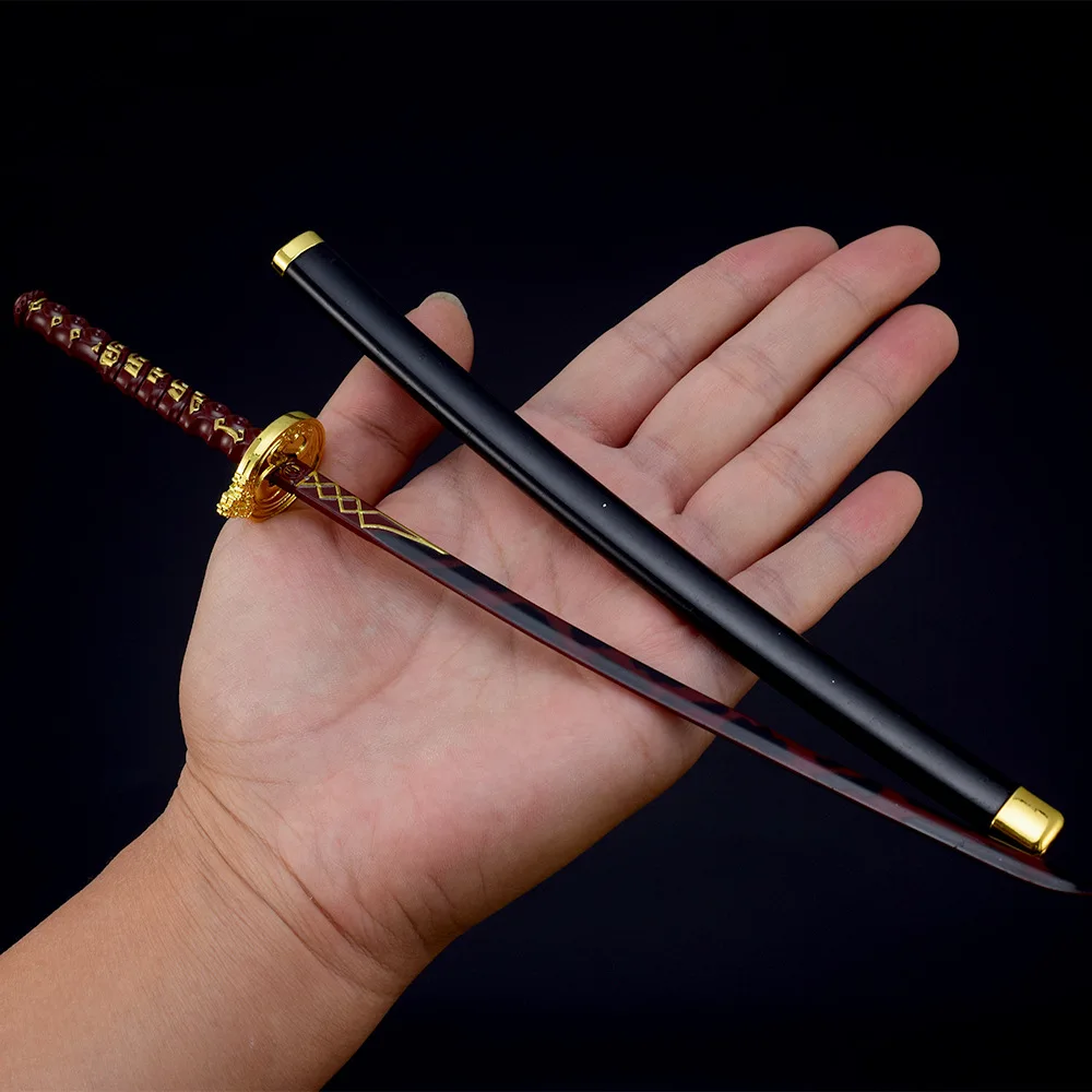 Juego The Scrolls, espada de ébano Katana, 26cm, modelo de espada de caballero de Metal periférico para Dasktop, adornos, regalos, juguetes para niños