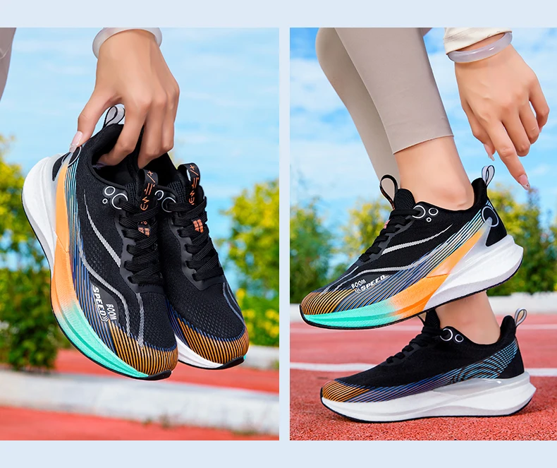 Carbonfaser-Laufschuhe mit atmungsaktivem Mesh und stabiler Sohle für Marathonrennen, Straßentraining, Herren und Damen, leicht und stoßdämpfend – Detail 18
