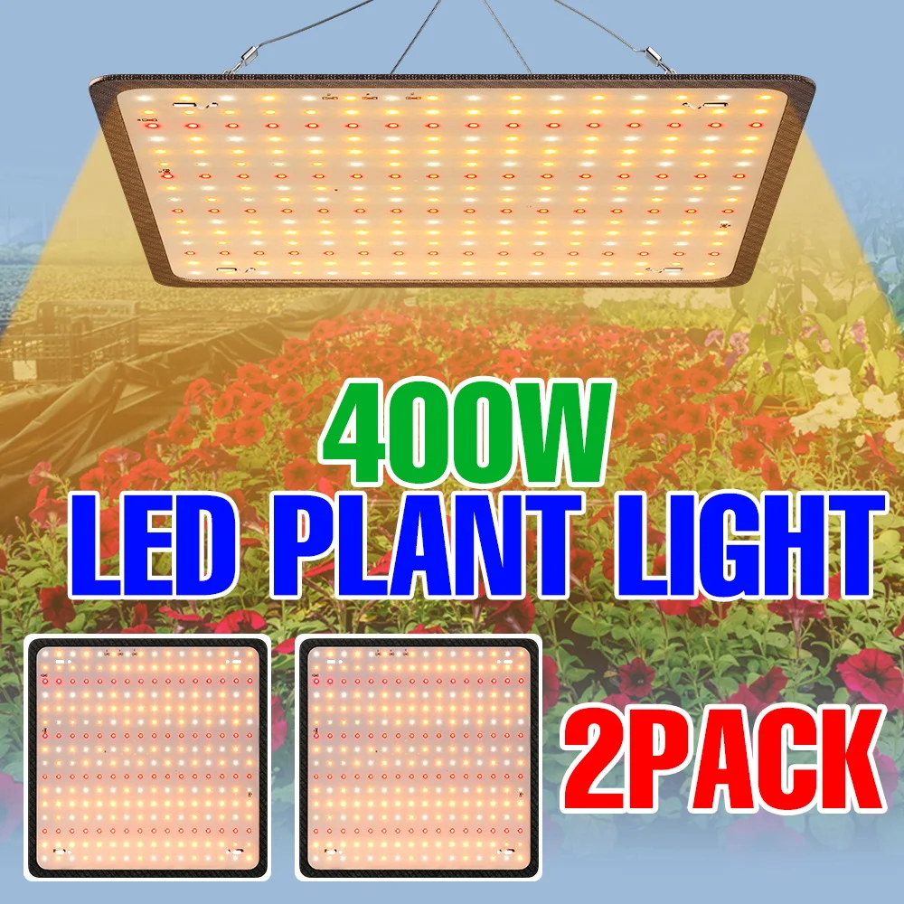 

2pcs LED Grow Light Full Spectrum Quantum Board Plant Cultivation Lamp For Indoor Potted Flowers Greenhouse Tent Vegetables 400W