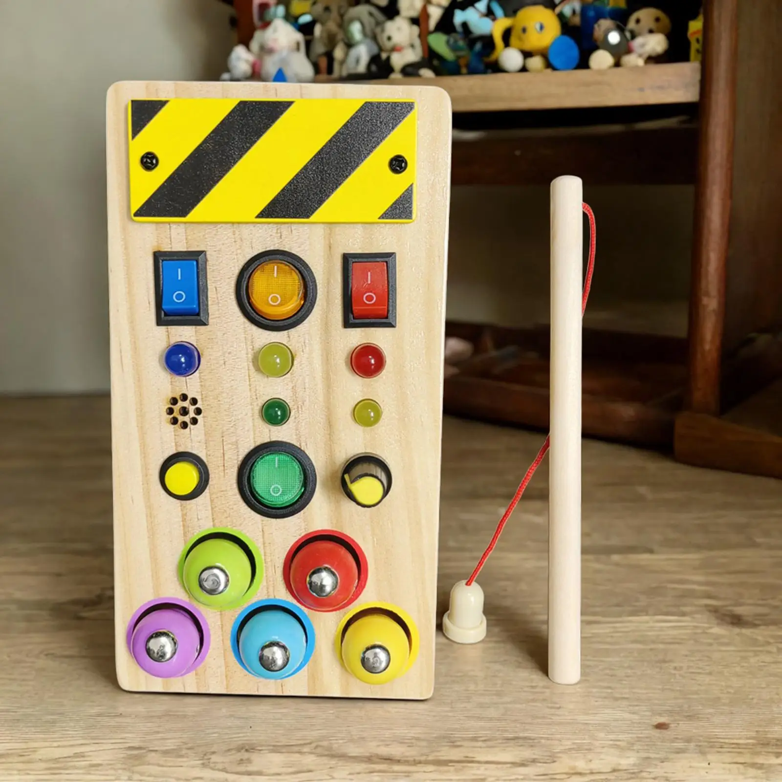 Luzes botões ocupado placa interruptor luz brinquedo montessori ocupado placa para brinquedo de madeira meninos meninas viagem carro brinquedo atividades pré-escolares