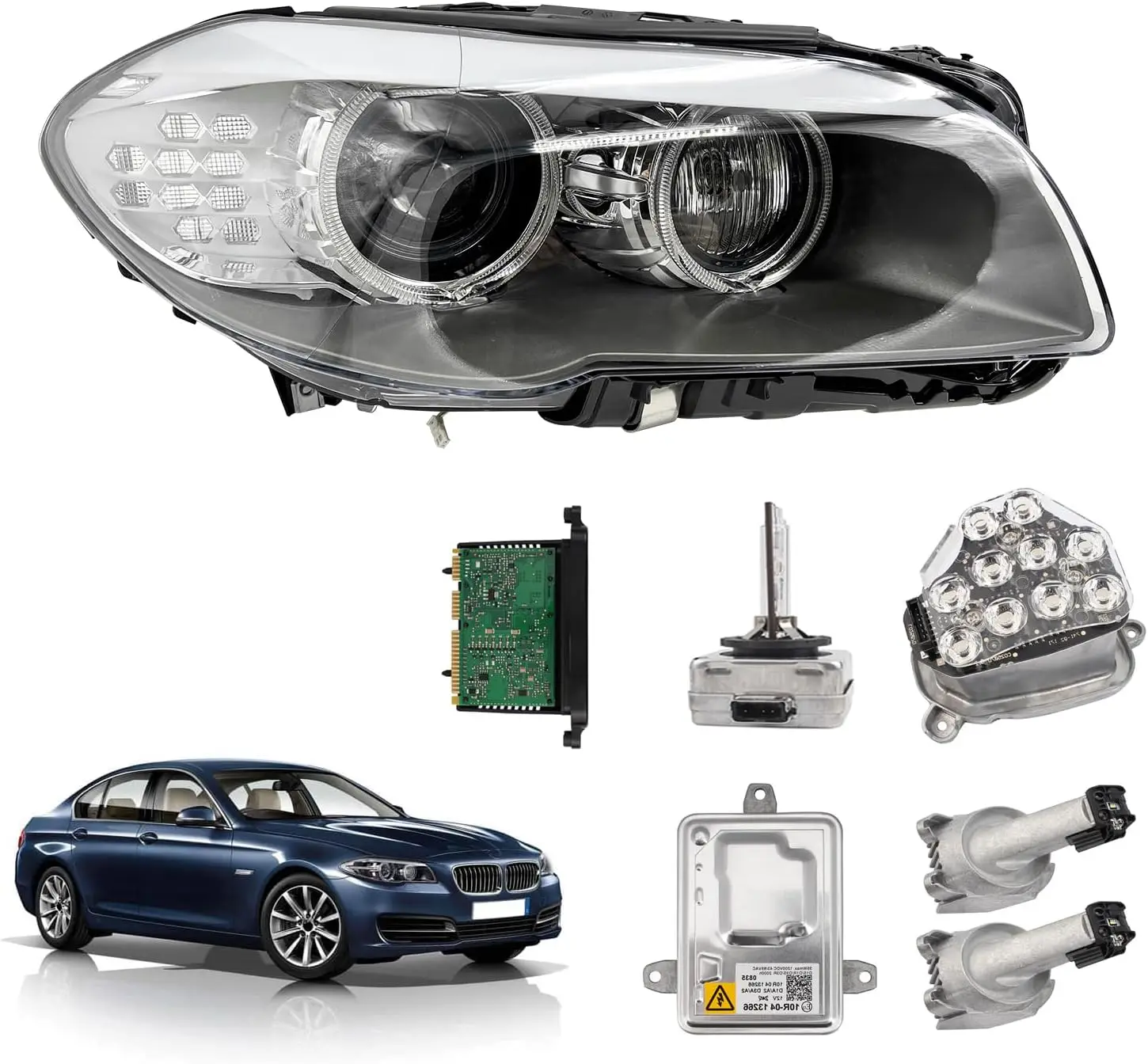 HID Xenon Headlight Assembly for BMW 5 F10 F18 535i 528i 550i 2010-2013 Adaptive AFS W/TMS Control Module/Xenon Ballast/Bulb