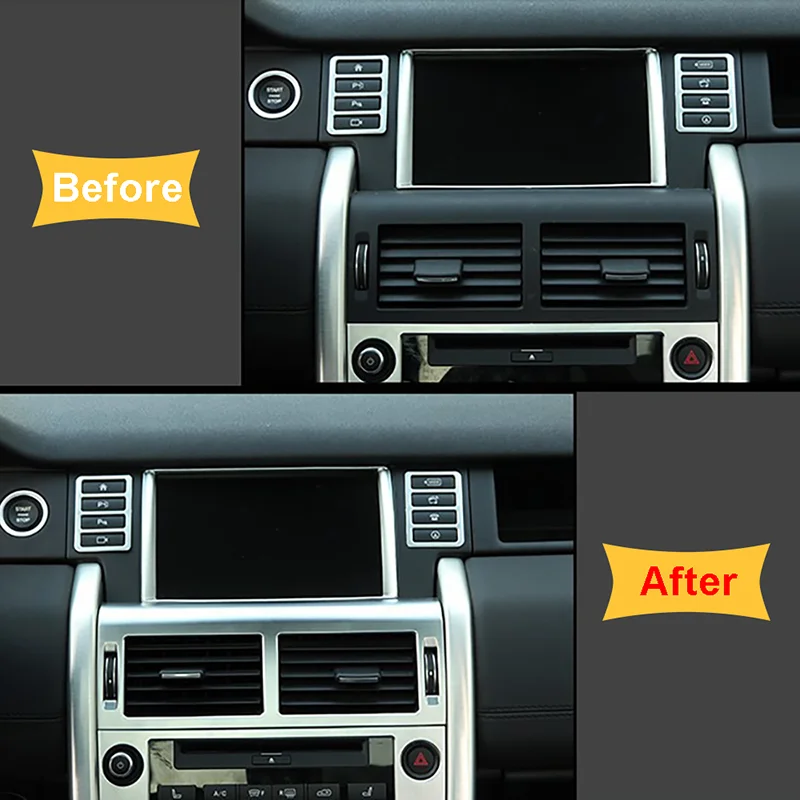 JEAZEA For Land Rover Discovery Sport 2015 2016-2019 ABS Silver Car Interior Decoration Frame Cover Sticker Accessories