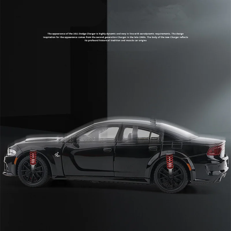 1:32 DODGE Charger SRT HellcatโลหะผสมกีฬารถDiecastกล้ามเนื้อยานพาหนะรถจําลองเสียงและแสงของเล่นเด็กของขวัญ