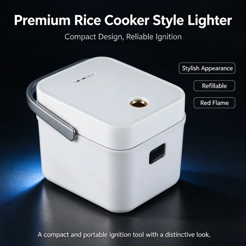 Trendy Mini Funny Electric Rice Cooker Lighter Plastic Metal Inflatable Windproof Lighter