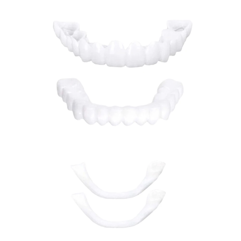 2 pares de dentaduras postizas, cuidado de dentaduras postizas, blanqueamiento, sonrisa alternativa, comodidad dental, prótesis de mandíbula superior e inferior para hombres y mujeres
