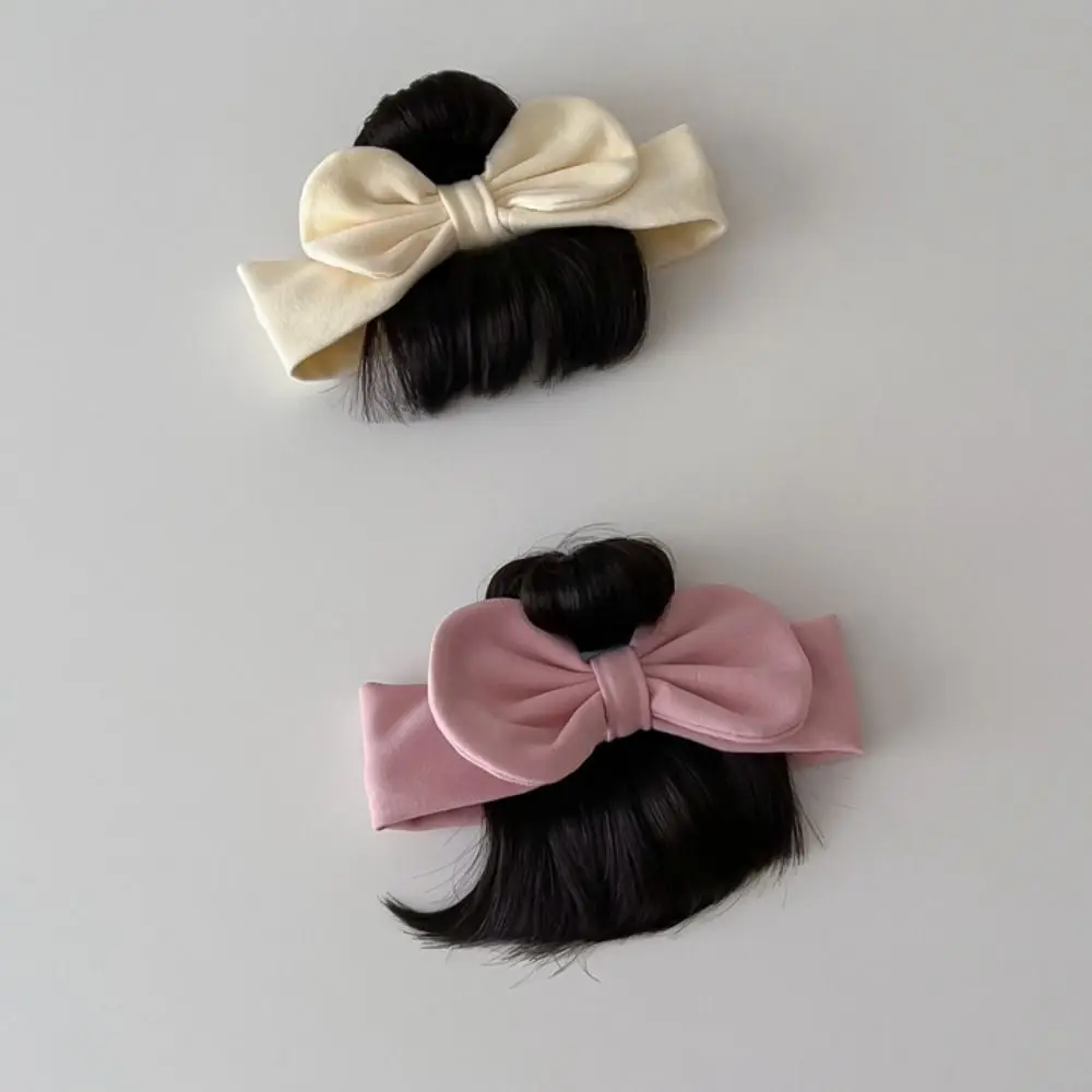 Bebê recém-nascido Bowknot algodão peruca, bonito infantil Hairpiece, Headband respirável, criança acessórios para o cabelo, bandas macias, DIY