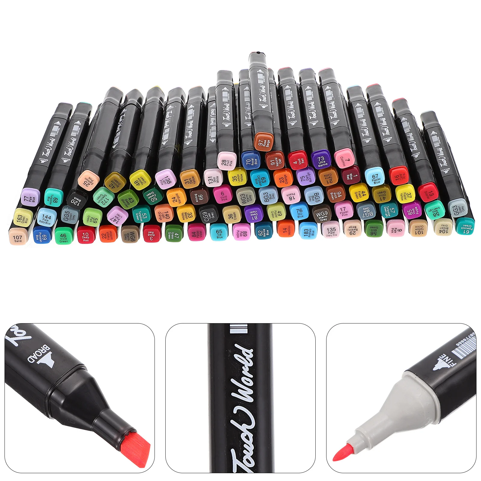 1 Set Set di pennarelli a 80 colori Pennarelli creativi a doppia testa Penne da colorare ad asciugatura rapida per dipinti Schizzi Disegno