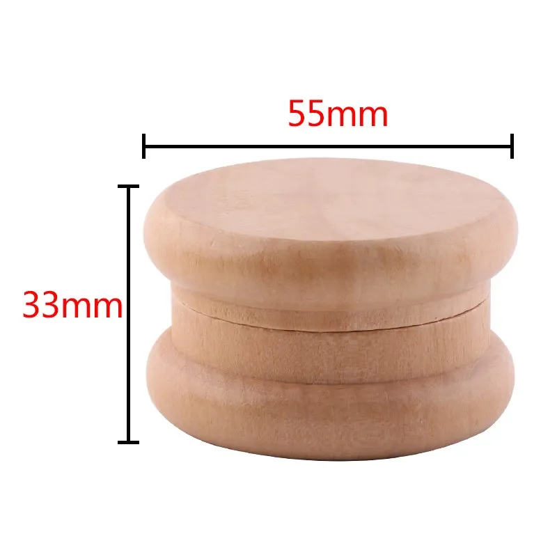 2 Layers 55mm  Spice Mill Zinc Alloy Wood Dry Herb Smoke Cigarette Accessories  Tobacco Grinder