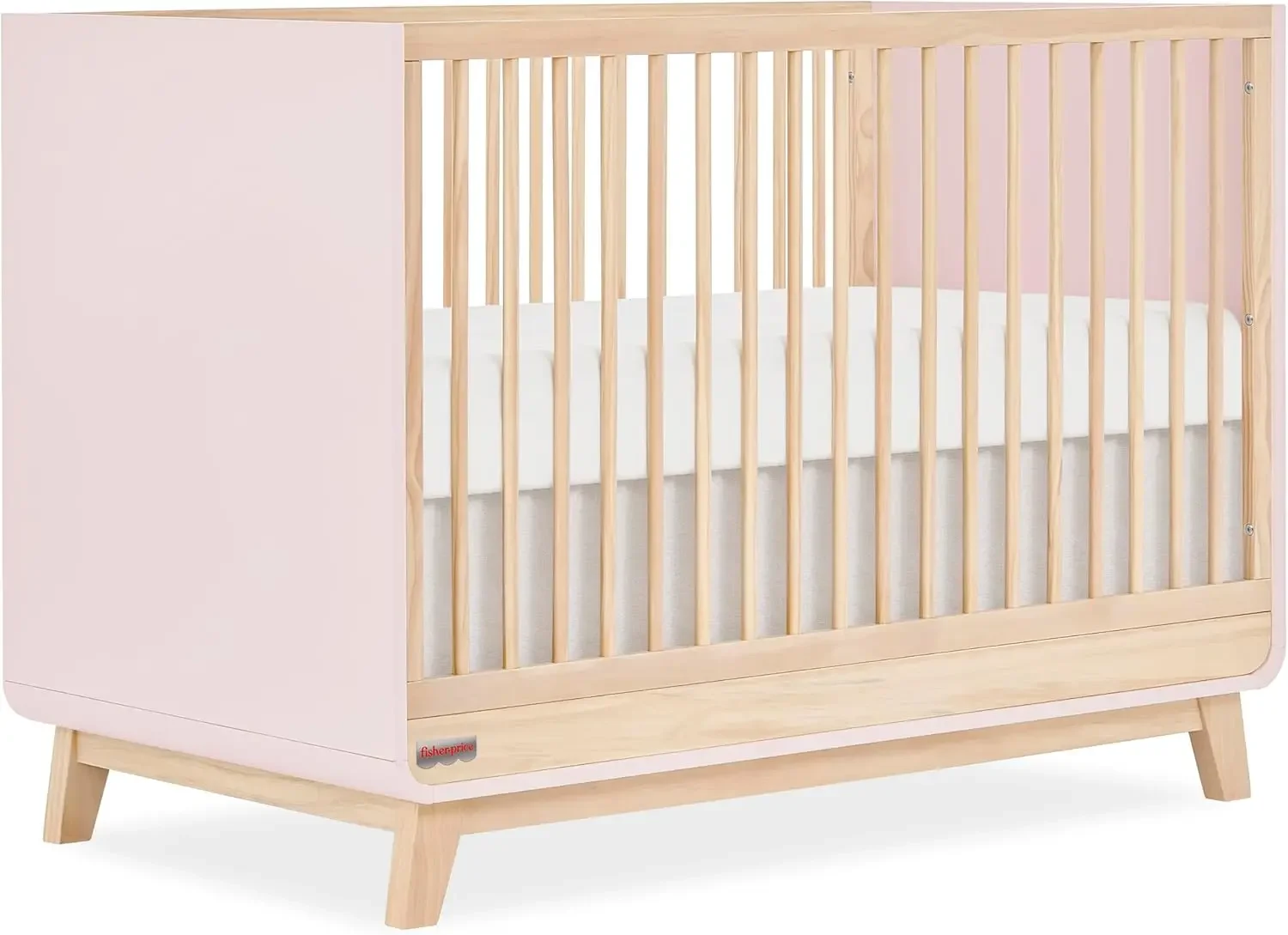 

Dream On Me Fisher Price Siesta 3-in-1 Convertible Crib, Blush Pink Vintage Oak