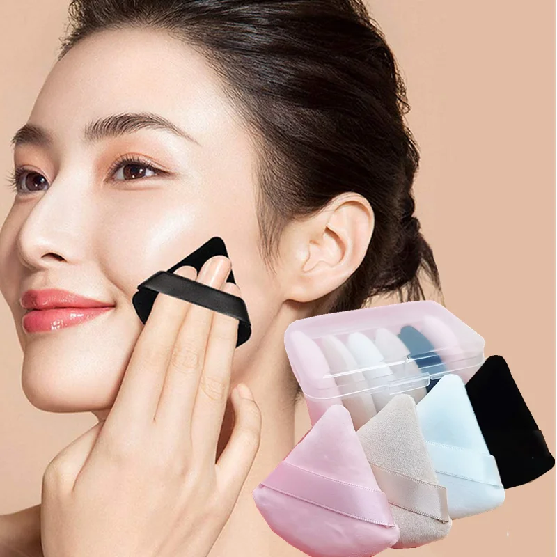 1Pcs Triangle Powder Puff Flours Mini Face Makeup Sponge Cosmetics Soft Cotton Face Powder Puff Washable Lightweight