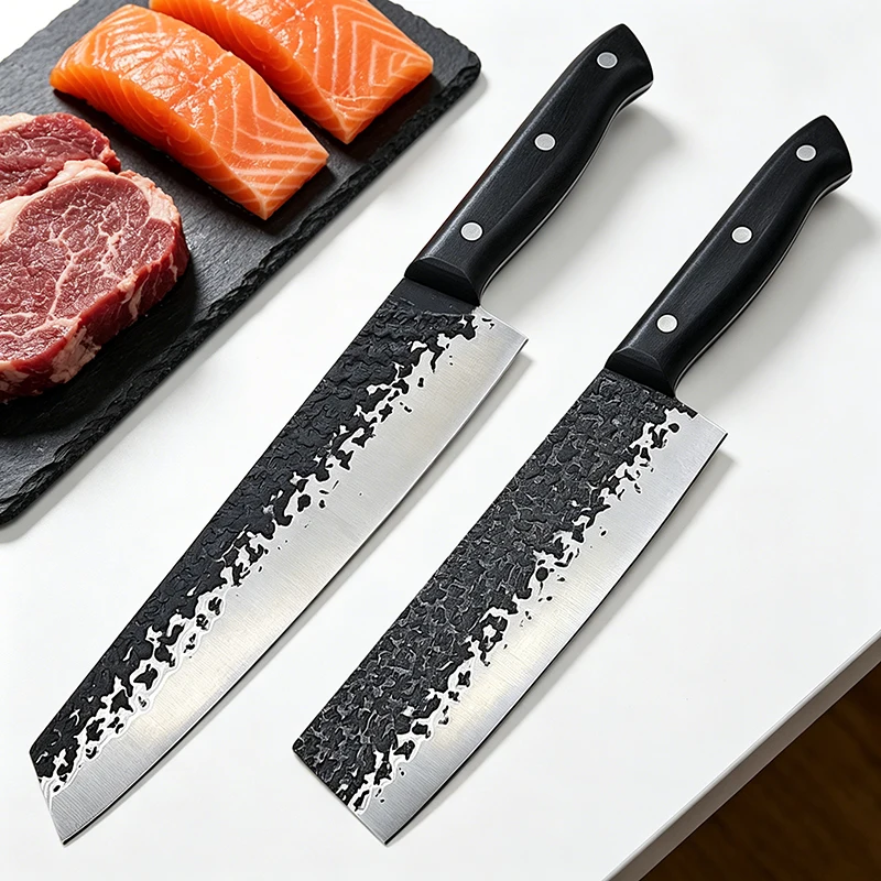 Handgefertigtes japanisches Kochmesser, Fleischbeil, Schneiden, Sushi-Messer, Fischfiletieren, voller Tang, Kochen, Küchenmesser
