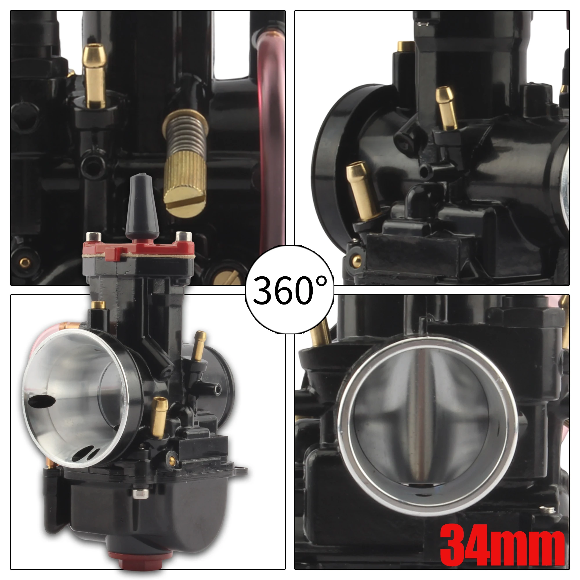 Motorrad-Vergaser 21mm 24mm 26mm 28mm 30mm 32mm 34mm Universal-Tuning PWK Power Jet Roller Go-Kart Moped ATV UTV Motocross – Detail 5