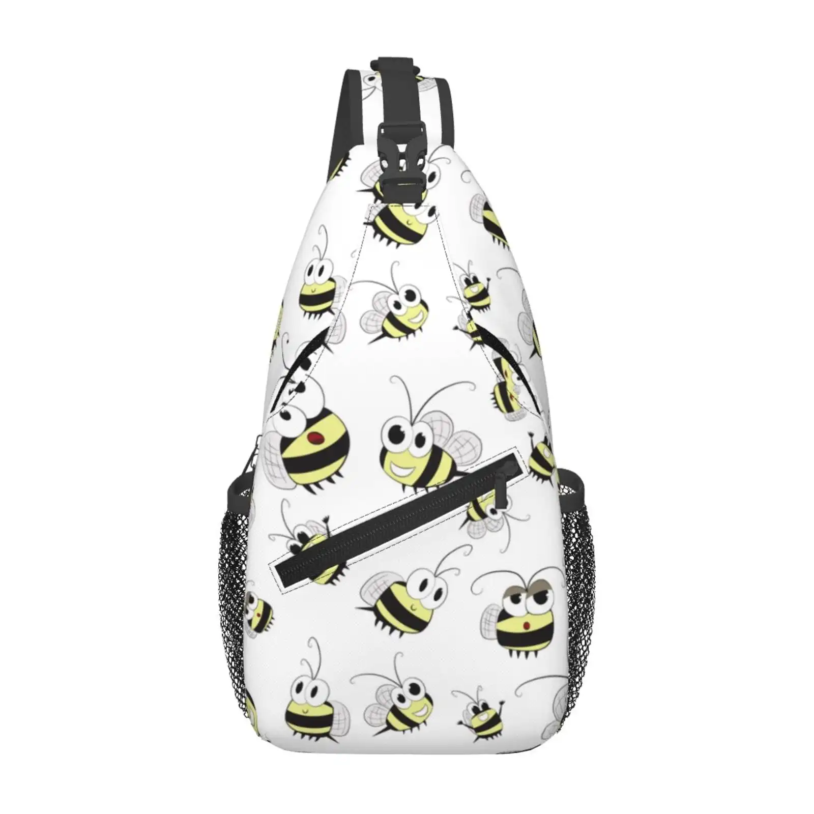 

Сумка-слинг для мужчин, забавная белая милая поясная сумка с мультяшными пчелами, сумки через плечо, нагрудная сумка, маленькая спортивная сумка