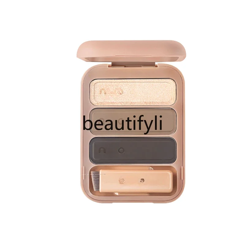 Three-color eyebrow powder women's waterproof and sweat-proof long-lasting eyebrow powder eyeshadow integrated disc