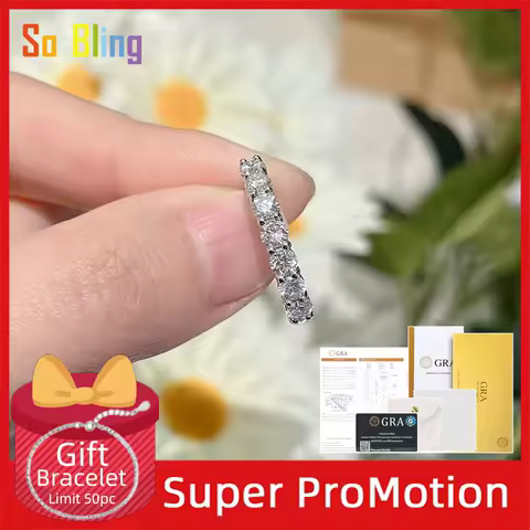 So-Bling 0.03ct 2mm D Color VVS Moissanite Ring For Women S925 Sterling Silver Jewelry Rings Pass Diamond Tester Wedding Bands