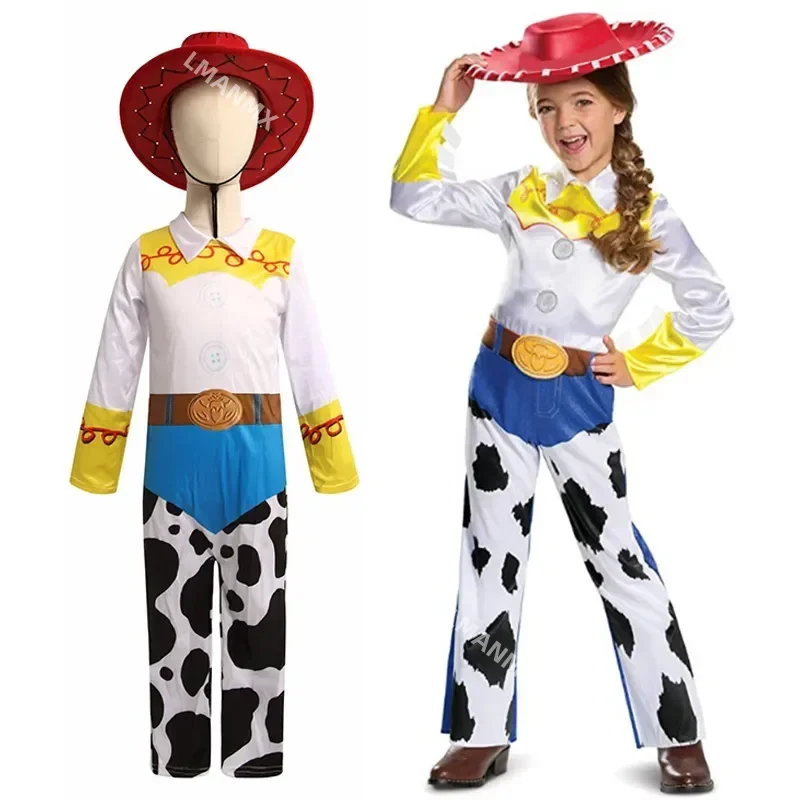 Jessie Toy Story Costume Kids Girls Disney Toy Story Jessie Cosplay Costumes Child Bodysuit Hat Suit Halloween Party Clothes