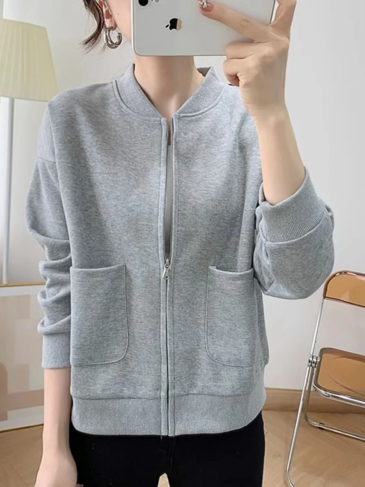 Sudaderas para jóvenes y mujeres, Tops de algodón con botones de gran tamaño, diversión de otoño, suave, de felpa, vintage, franjas, bordado, ropa deportiva con cuello redondo