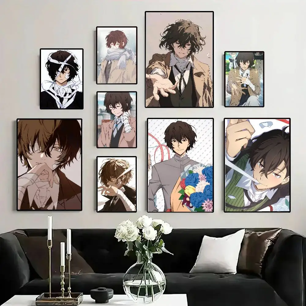 Dazai Osamu Anime B-Bungo S-Stray D-Dogs Posters Living Room Bar Cafe Quality Canvas Vintage Style Comics Painting Art Home Wall