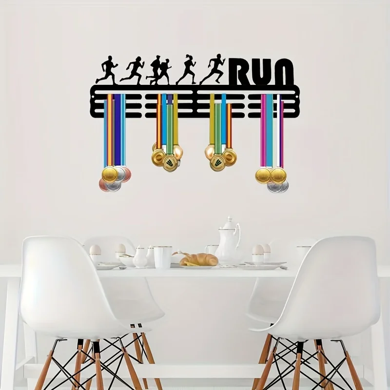 1pc Custom Running Metal Medal Holder,Sports Carnival Hang Metal Wall Art Suitable for Running Marathon Sports Record