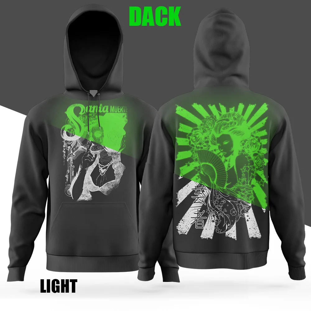 

Fluorescent 2D Printed Men's Hoodie Fashion Hoodie Outdoor Leisure Outdoor Sports Men's Street Daily Long Sleeve Loose Hoodie