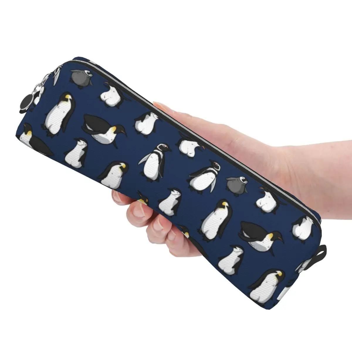 Estuches para lápices con diseño de dibujos animados de pingüino, caja para bolígrafos con animales divertidos, suministros escolares de gran capacidad para estudiantes, estuche para lápices de regalo