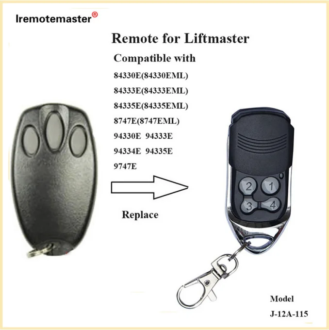 Télécommande de porte de garage pour Liftmaster 94335E, 433.92MHz, code roulant