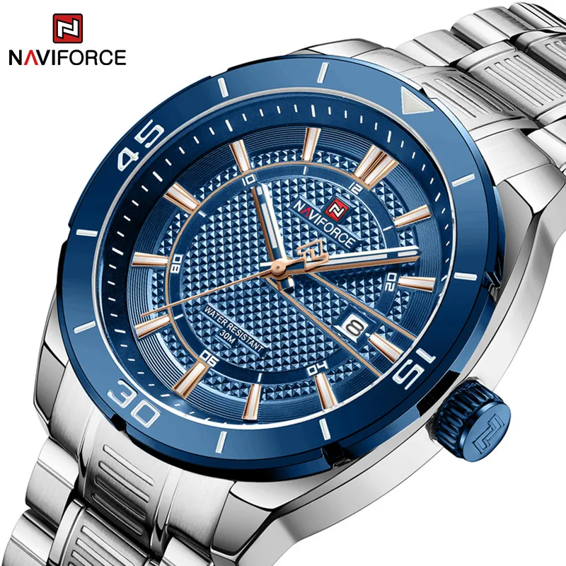 

Top Brand NAVIFORCE Watch for Men Luxury Quartz Wristwatch Stainless Steel Strap Business Casual Waterproof Luminous Clock