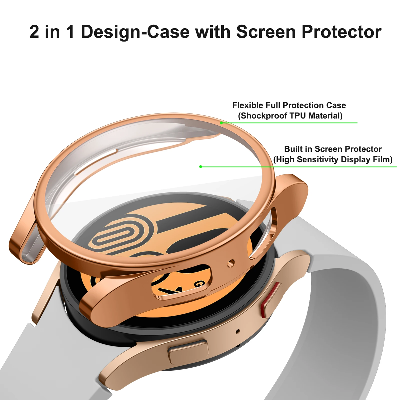 Full Cover Case For Samsung Galaxy Watch 7 4 5 6 40mm 44mm Tpu Screen Protective Shell For Samsung Galaxy Watch 7 4 5 6 Cover