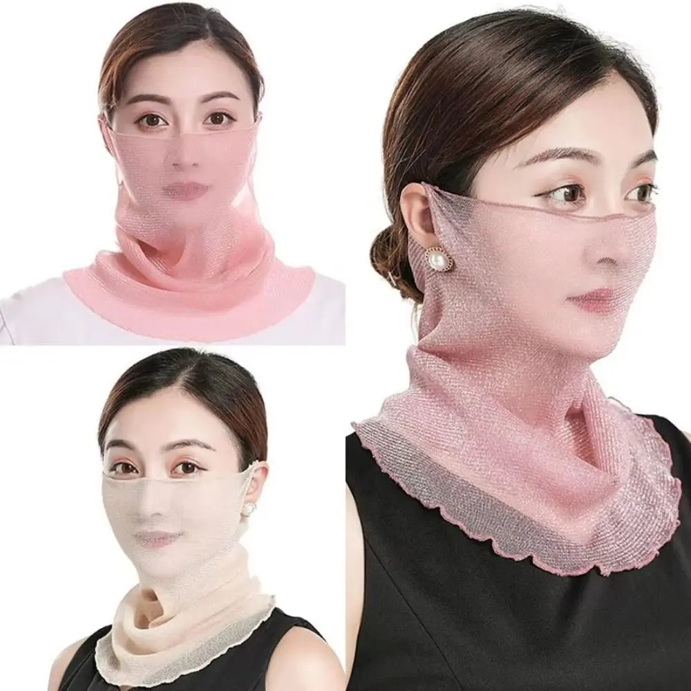 

Floral Print Sun Protection Face Mask Thin Texture Breathable Fabric Breathable Face Scarf UV Protection Quick-Dry Neck Cover