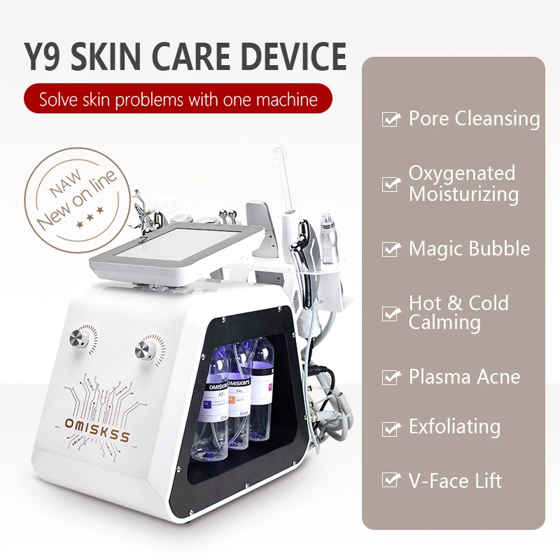 

New 9 in 1 Black Pearl Professional Face Spa Aqua Peel Facial Hydro Machine Facial Cleansing Firming Lifting Beauty Machine