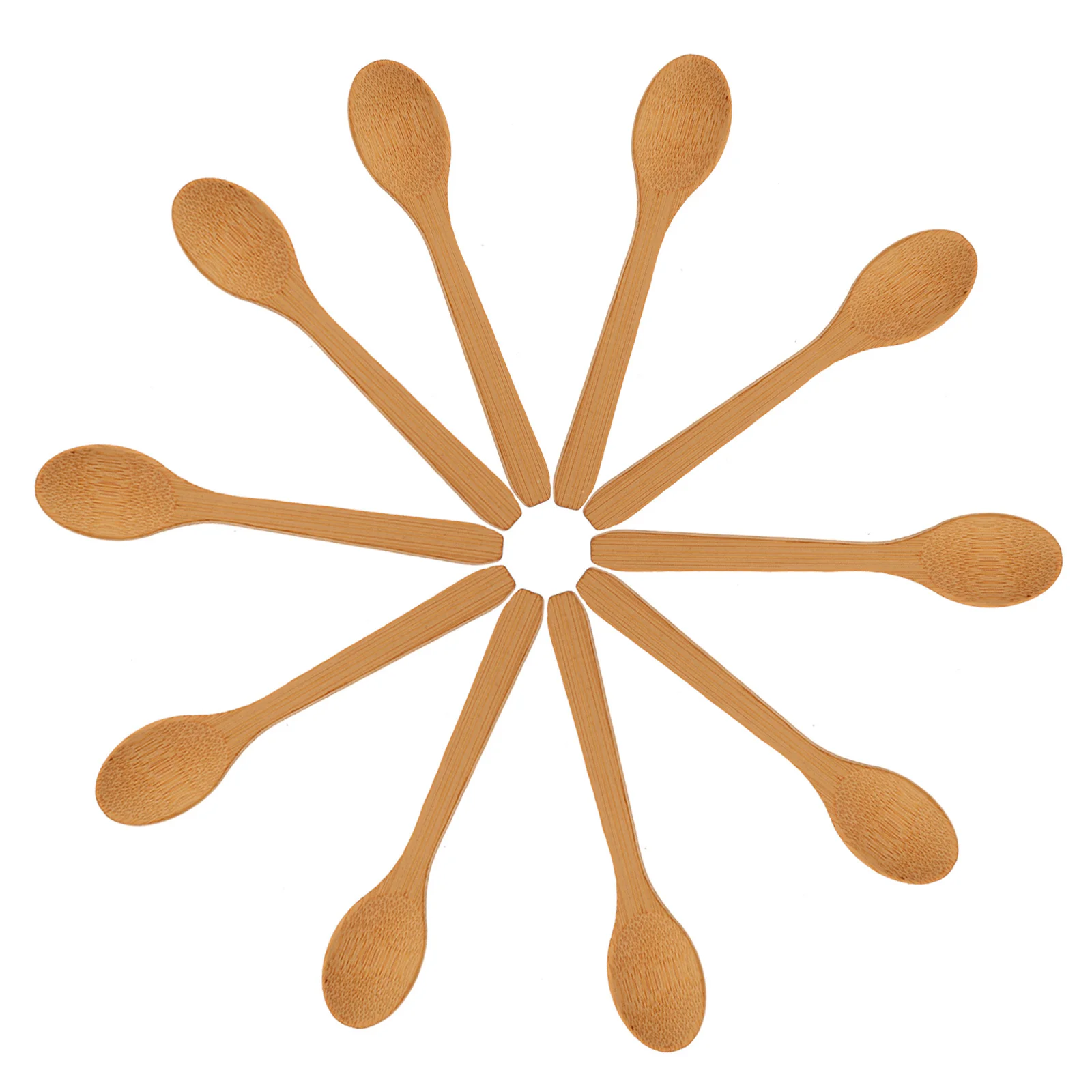 

10Pcs Bamboo Spoons Mini Teaspoons for Honey Seasoning Coffee Tea Dessert Versatile Multi-Function Kitchen Mini Bamboo Spoon