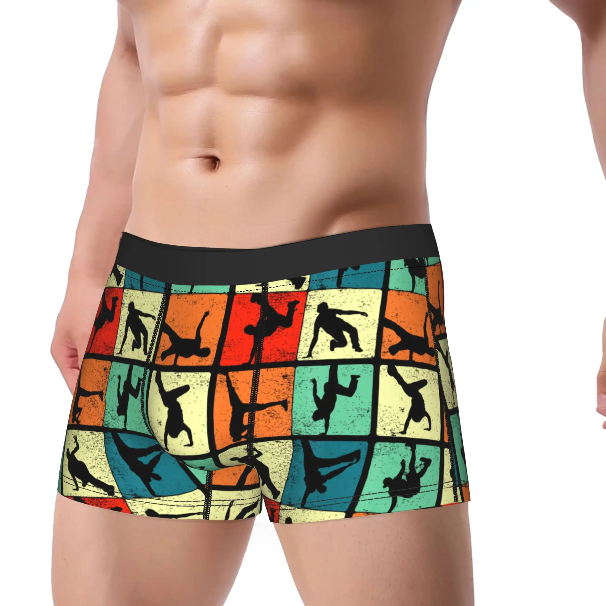 Break Dancing Shirt Bboy Poses Retro Vintage Hip Hop Underwear  Customs Boxer Shorts Hot Sale Underpants Comfortable Boxer Brief