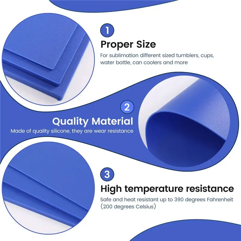 BAAJ-3 Pcs Sublimation Tumbler Wrap Silicone Sheets With Mug Press Bundle Accessories And Mug Press Sublimation Machine