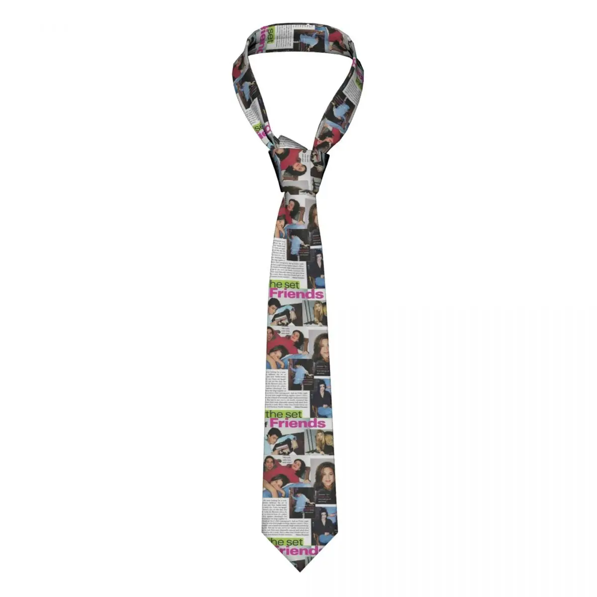 Friends TV Show American Men Women Neckties Fashion Polyester 8 cm Newspaper Neck Ties for Mens Suits Accessories Cravat Gift